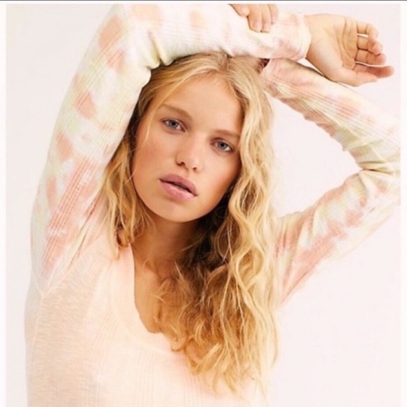 Free People Mixed Dye Henley - Picture 1 of 9